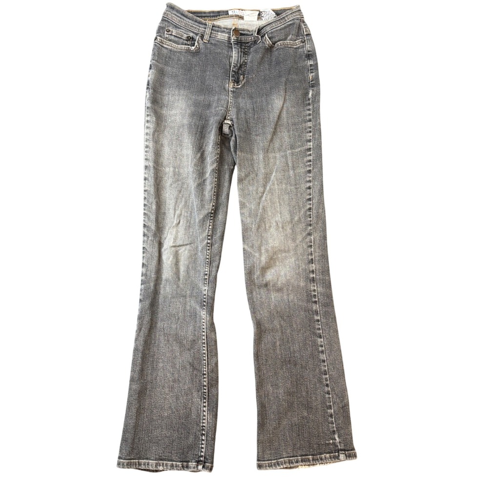 D&Co Highrise Flare Bootcut Grey Wash Denim Jeans Womens Size 4 25x30 Y2K Grunge